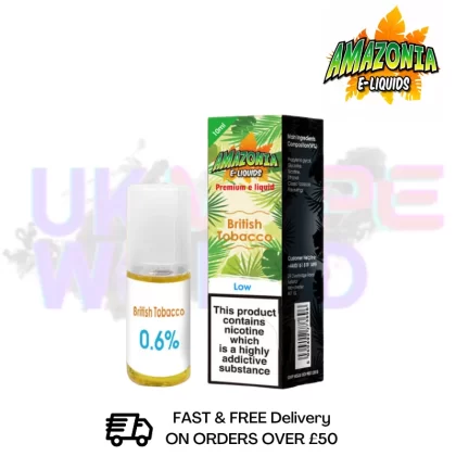 Amazonia 10ml British Tobacco Eliquid Only £2.99 (PCS)