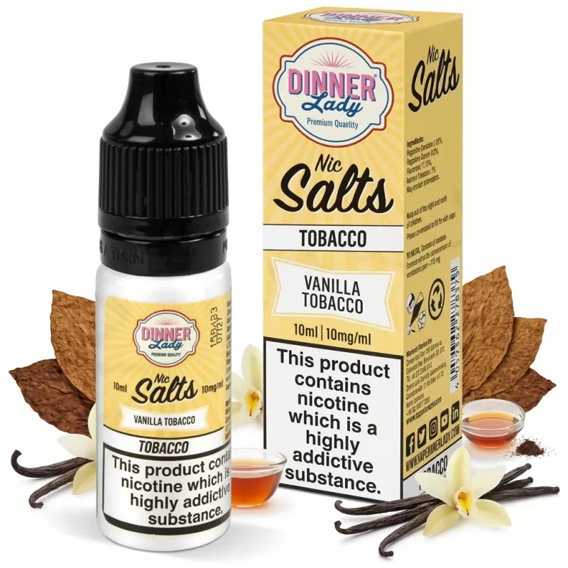 Tobacco, Vanilla Salt Nicotine E-Liquid by Dinner Lady