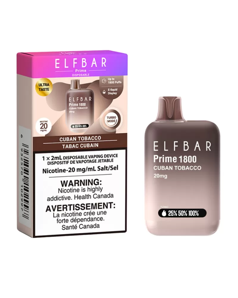 Cuban Tobacco Elf Bar Prime Disposable Vape