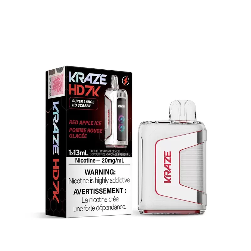 Kraze HD 7000 Red Apple Ice Disposable Vape Pen