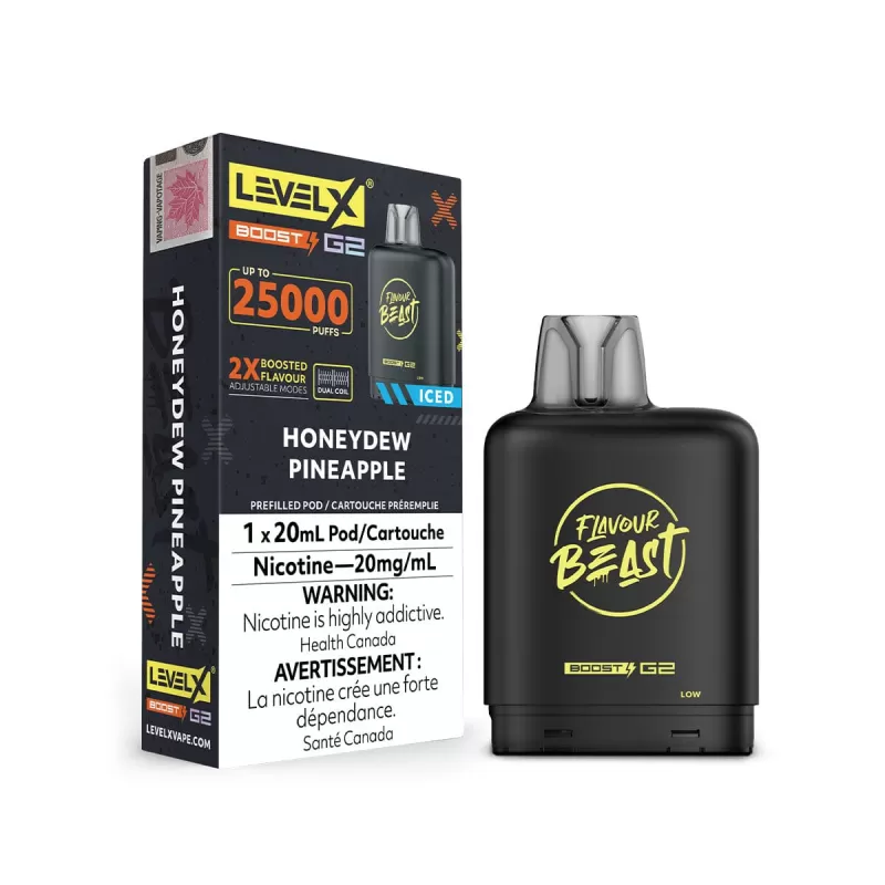 Flavour Beast Boost G2 Level X Honeydew Pineapple Disposable Vape Pod